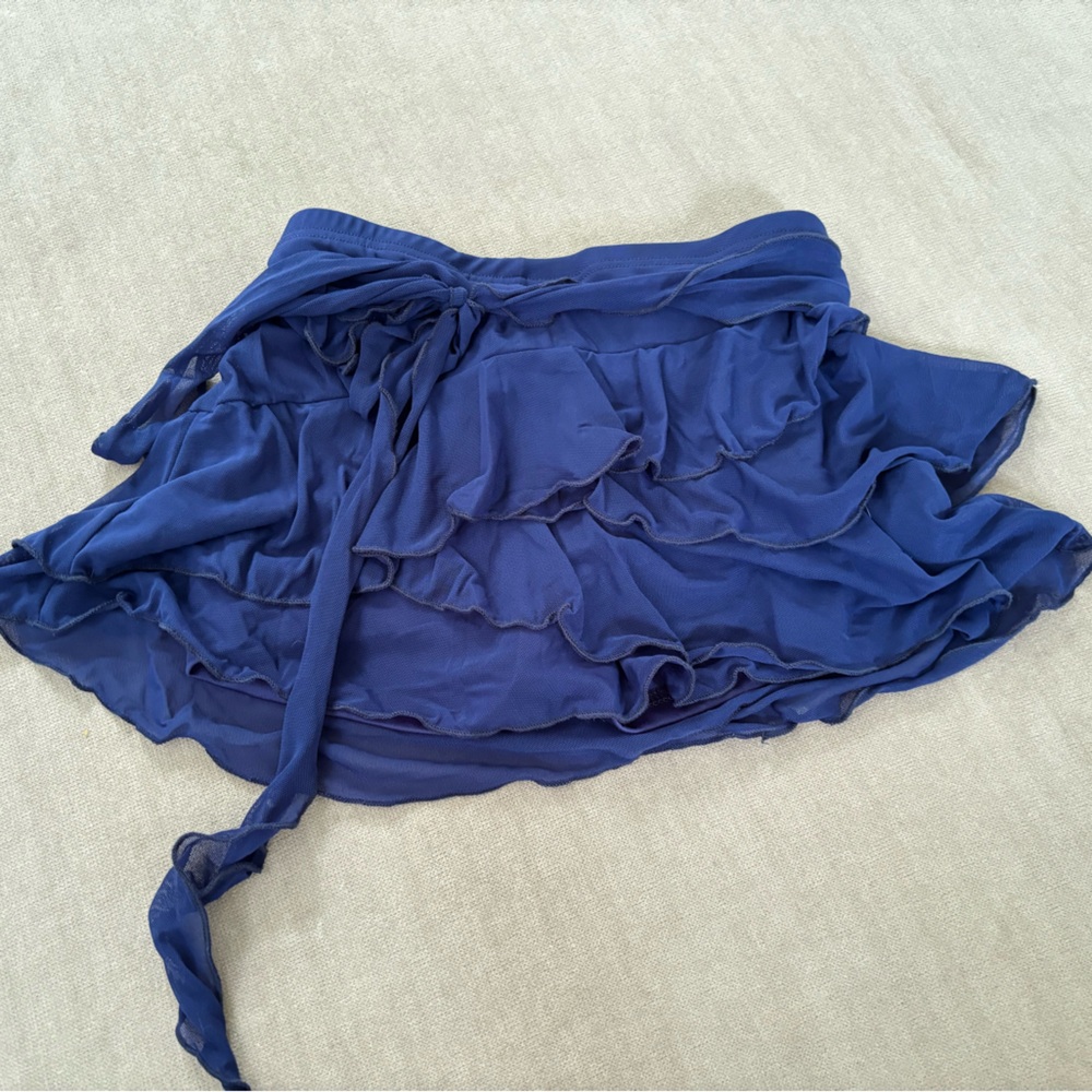 Elegant Blue Chiffon Skirt